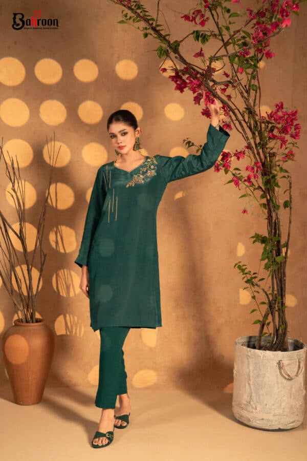 Zariyaah Emerald Green Two Piece Ethnic Suit for Women S-XL