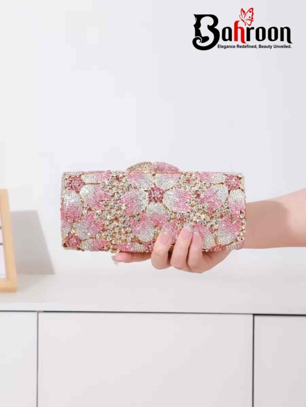 Luxury Pink Diamond Alloy Handbag