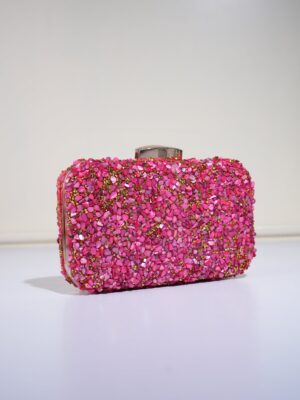 Crystal Embellished Box Evening Clutch Bag