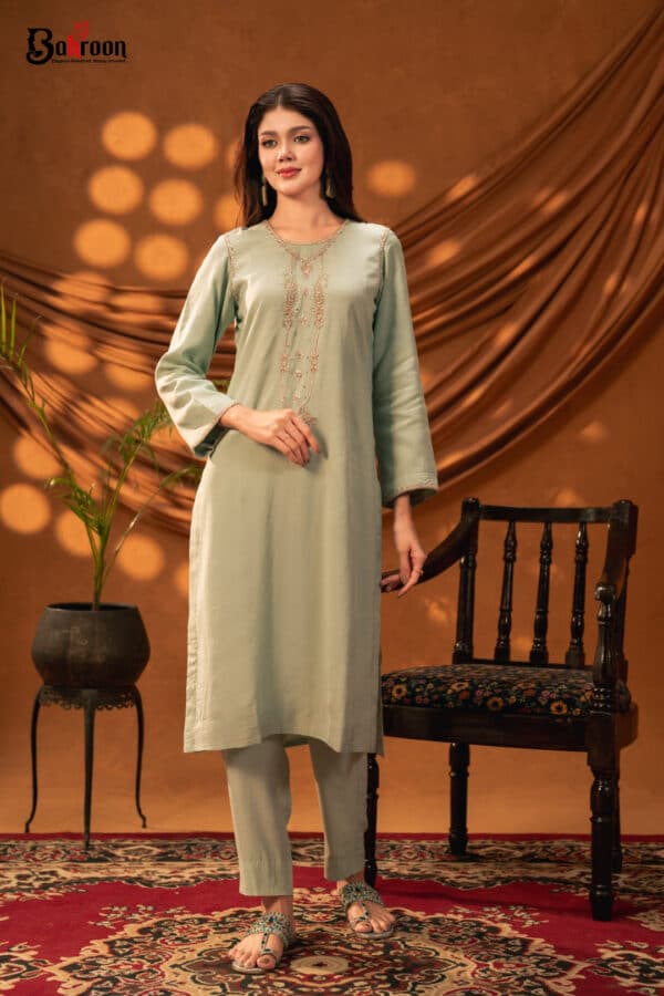 Sidra Sage Green Two Piece Ethnic Suit for Women S-XL