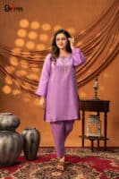 Viorra Lavender Purple Two Piece Ethnic Suit for Women S-XL
