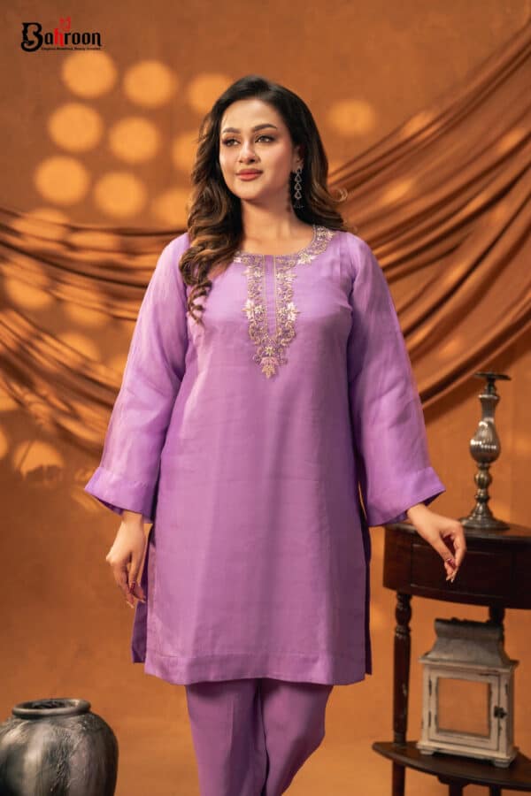 Viorra Lavender Purple Two Piece Ethnic Suit for Women S-XL