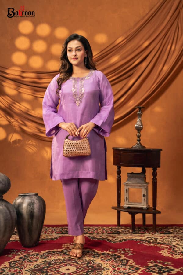 Viorra Lavender Purple Two Piece Ethnic Suit for Women S-XL