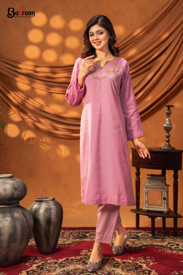 Inaya Hand Crafted Two Piece Ethnic Suit for Women Lavender S-XL