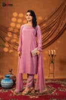 Ruponti Orchid Pink Three Piece Ethnic Suit for Women S-XL