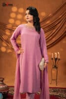 Ruponti Orchid Pink Three Piece Ethnic Suit for Women S-XL