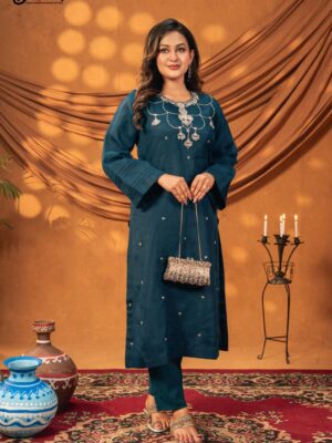 Mehwish Teal Green Two Piece Ethnic Suit for Women S-XL