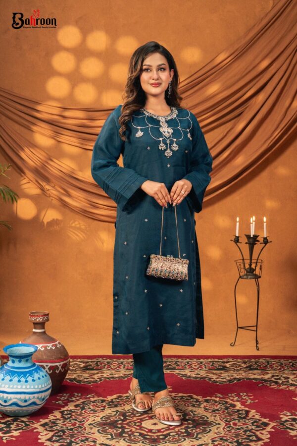 Mehwish Teal Green Two Piece Ethnic Suit for Women S-XL