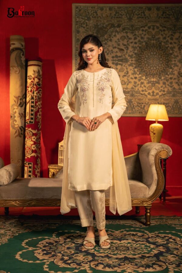 Mehrun Beige Three Piece Ethnic Suit for Women S-XL