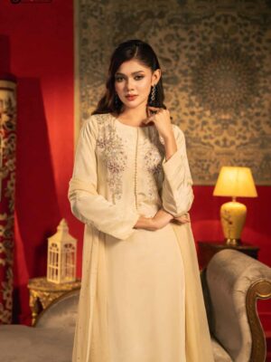 Mehrun Beige Three Piece Ethnic Suit for Women S-XL