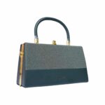 Dual-Texture Structured Top-Handle Bag with Crossbody Strap