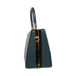 Dual-Texture Structured Top-Handle Bag with Crossbody Strap