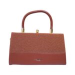 Dual-Texture Structured Top-Handle Bag with Crossbody Strap