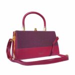 Dual-Texture Structured Top-Handle Bag with Crossbody Strap