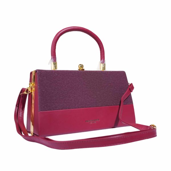 Dual-Texture Structured Top-Handle Bag with Crossbody Strap