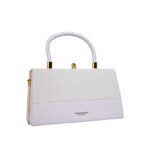 Dual-Texture Structured Top-Handle Bag with Crossbody Strap