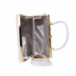 Dual-Texture Structured Top-Handle Bag with Crossbody Strap