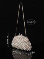 Elegant Pearl Gold Evening Bag
