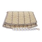 Elegant Pearl and Rhinestone Embellished Evening Clutch Bag