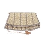 Elegant Pearl and Rhinestone Embellished Evening Clutch Bag