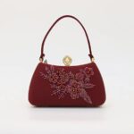 Elegant Ivory Floral Embroidered Handbag
