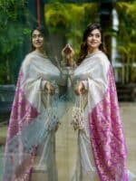 Shorno Jori Jamdani Saree - Purple