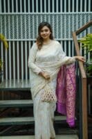 Shorno Jori Jamdani Saree - Purple