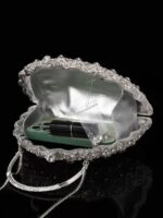 Luxury Diamond-Studded Peacock Evening Bag