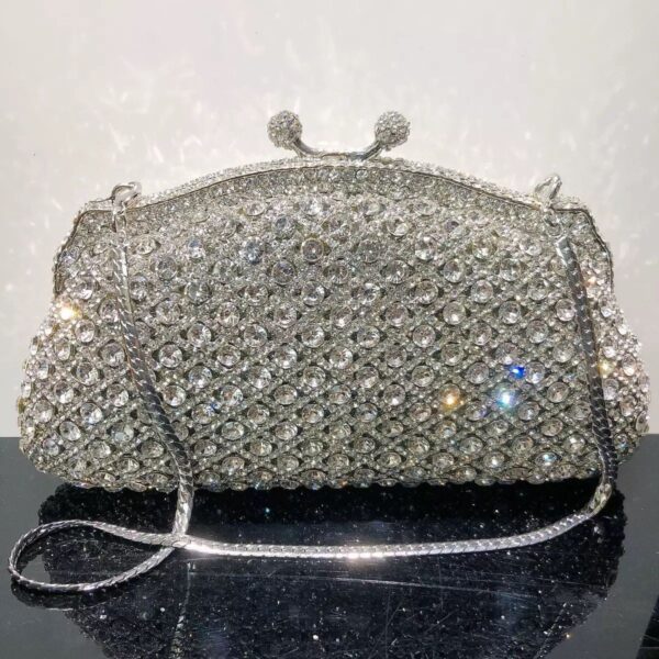 Luxury Dumpling-Style Diamond Clutch Bag