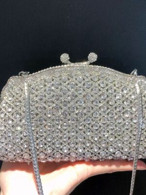 Luxury Dumpling-Style Diamond Clutch Bag