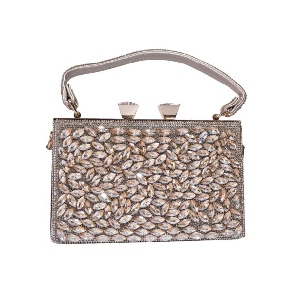 Sparkling Silver Glitter Evening Clutch