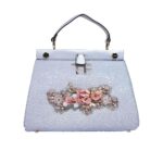 Premium Leather Floral Embroidered Satchel Bag
