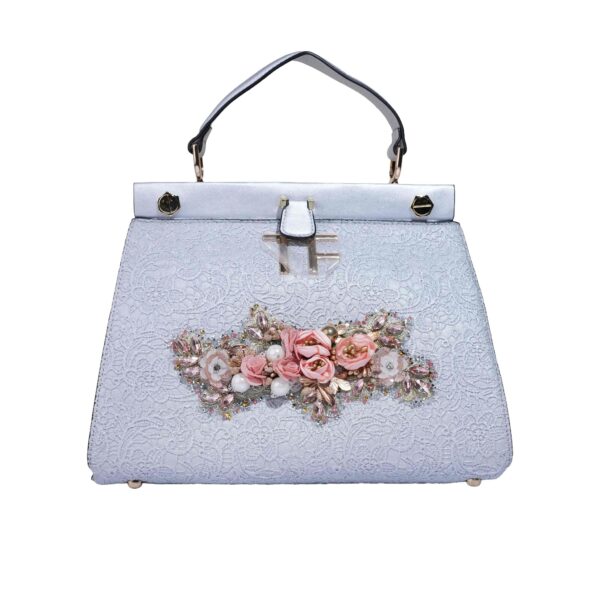 Premium Leather Floral Embroidered Satchel Bag