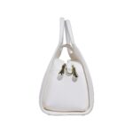 Premium Quilted White Handbag with Gold Buckle