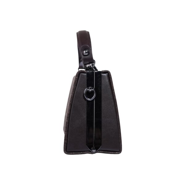 Premium Textured Leather Evening Clutch with Geometric Stone Clasp