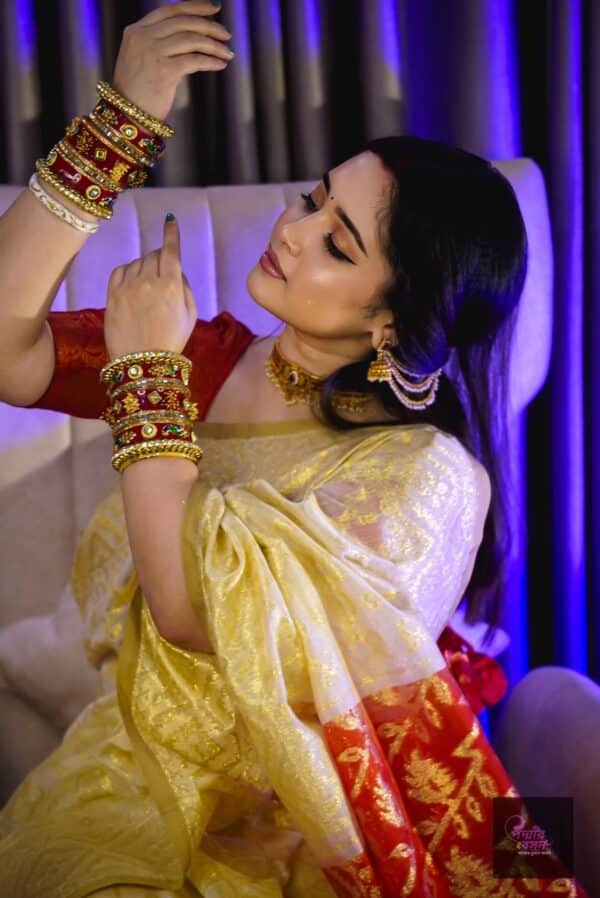 Shorno Jori Jamdani Saree