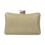 Luxury Glitter Evening Clutch Bag with Rhinestone Brooch