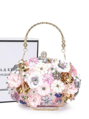 3D beaded flower evening bag