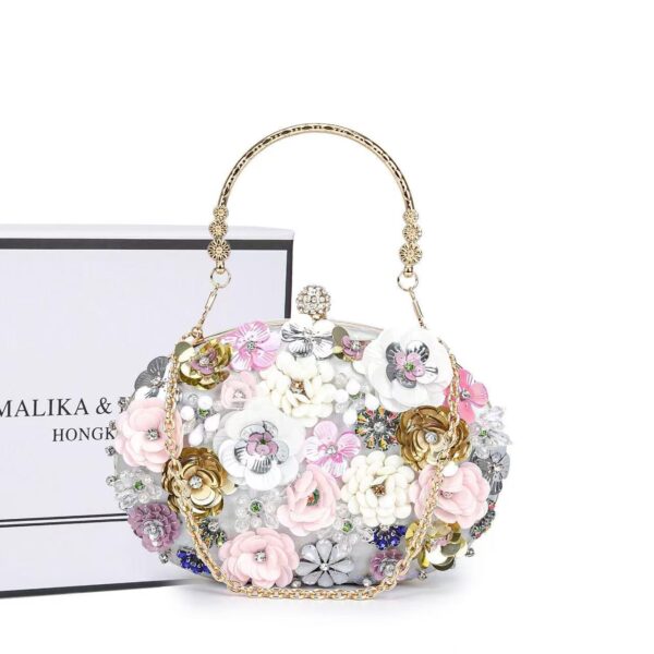 3D beaded flower evening bag