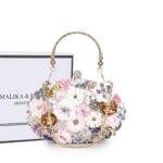 3D beaded flower evening bag