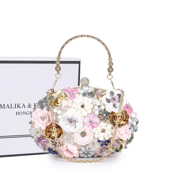3D beaded flower evening bag