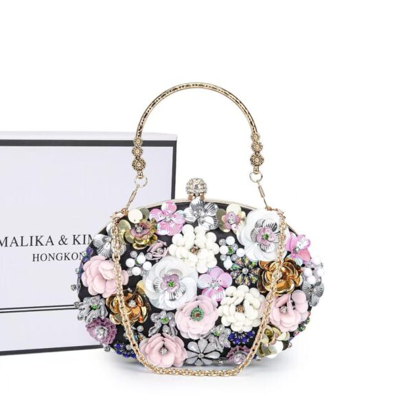 3D beaded flower evening bag