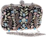 Colorful Diamond and Bead Embroidered Bag for Evening Party