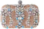 Colorful Diamond and Bead Embroidered Bag for Evening Party